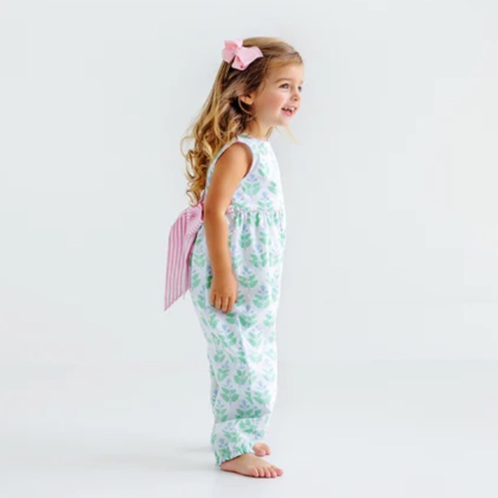 TBBC Sleeveless Rebecca Romper Hanover Hand Block Pier Party Pinckney Pink Strip